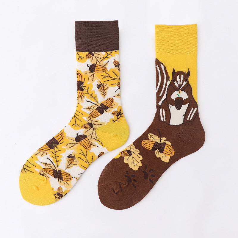 Art Abstract Cotton Male Animal Socks Female Unise