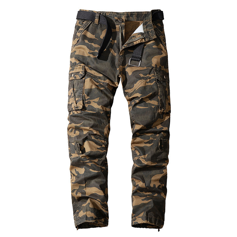 Camouflage Overalls Washed Cotton Straight Tube