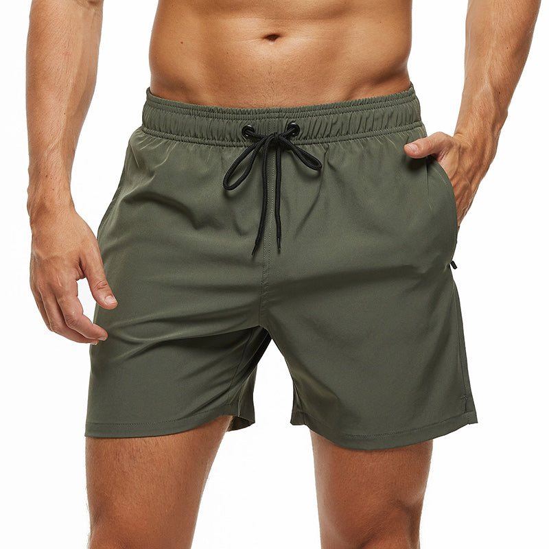 After The Beach Pants Solid Color Quartered Men's Casual Shorts