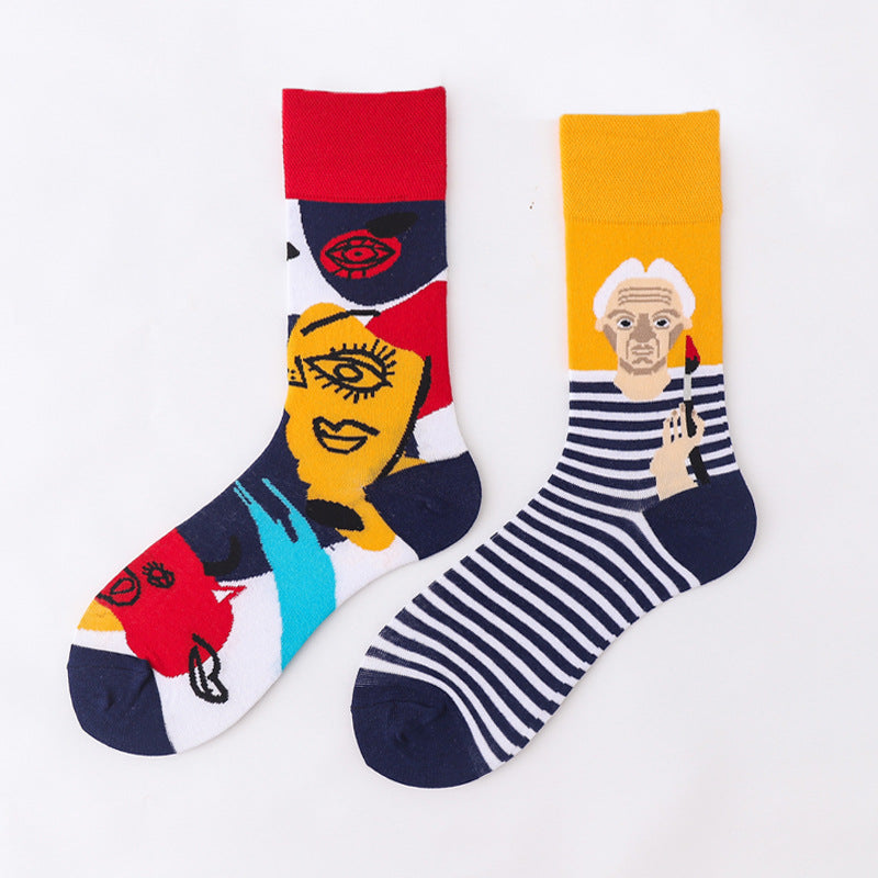 Art Abstract Cotton Male Animal Socks Female Unise