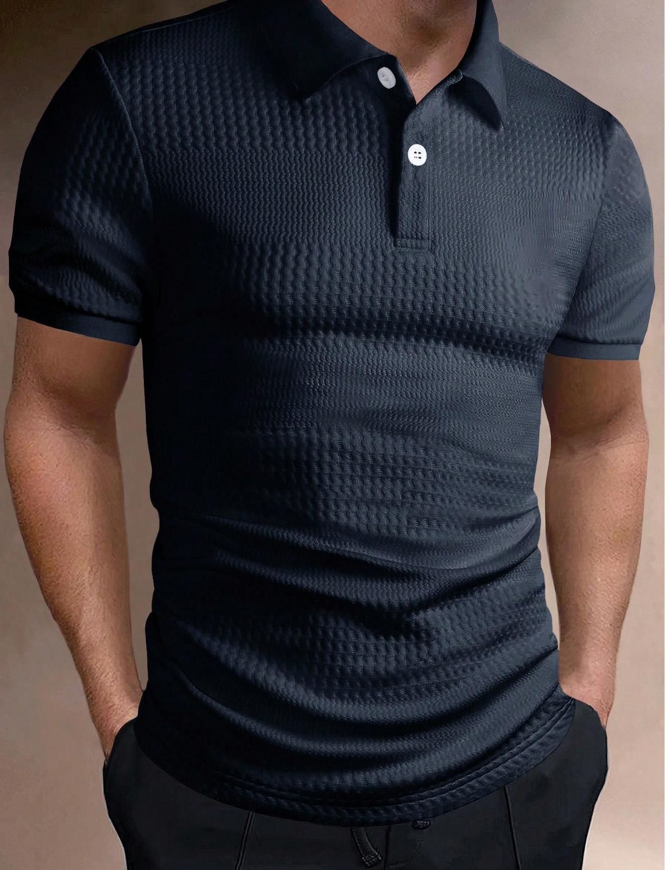 American Striped Men's Polo Shirt Men's Business Loose Breathable