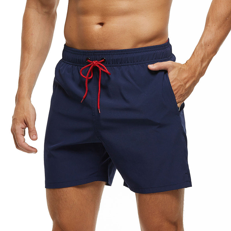 After The Beach Pants Solid Color Quartered Men's Casual Shorts