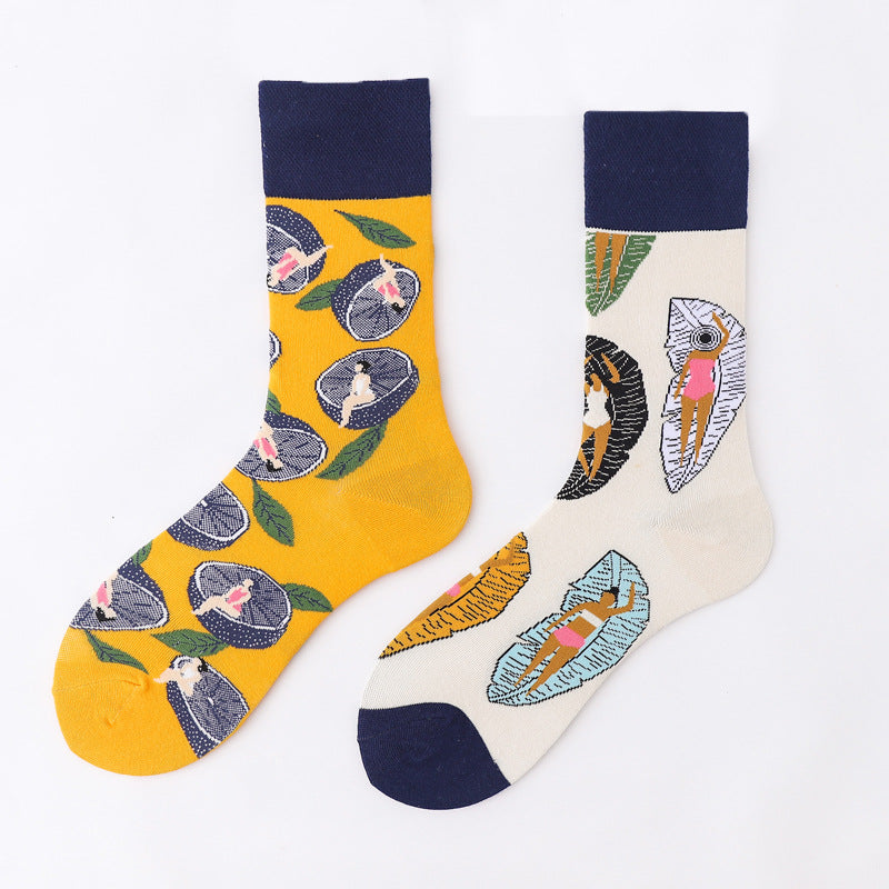 Art Abstract Cotton Male Animal Socks Female Unise