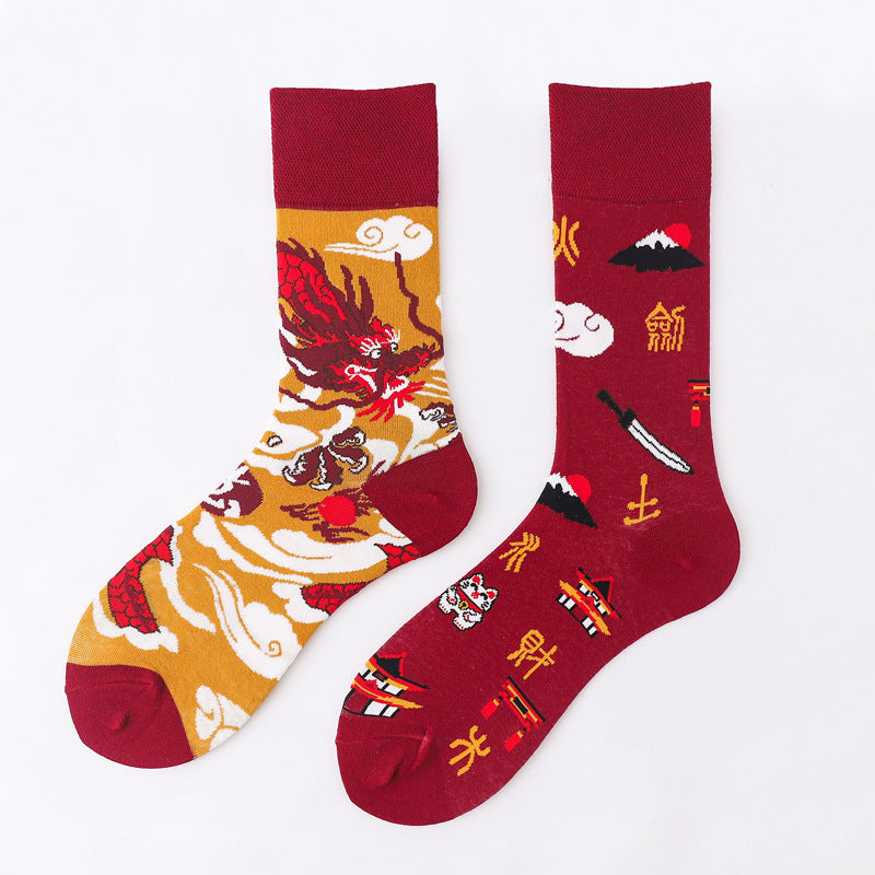 Art Abstract Cotton Male Animal Socks Female Unise