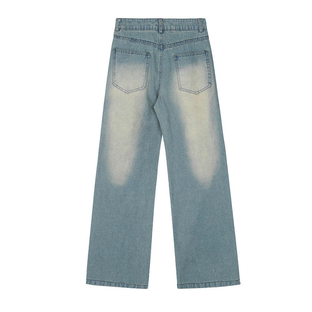 Beggar Ripped Patch Embroidered Letter Jeans