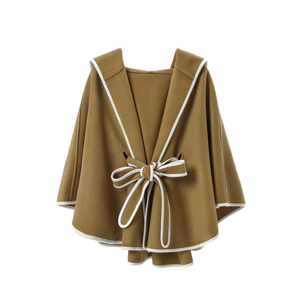 Belt Boud Edage Belt Cap Double-sided Solid Color Cape Hooded