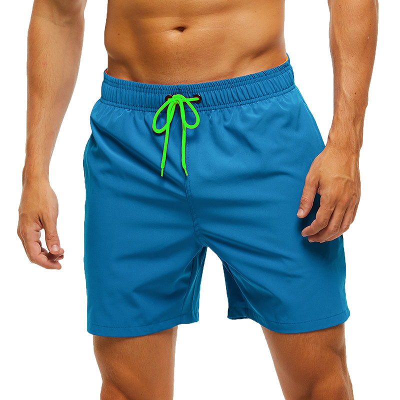 After The Beach Pants Solid Color Quartered Men's Casual Shorts