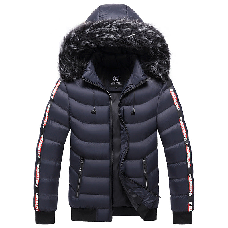 Autumn and winter men's Korean style hooded padded coat