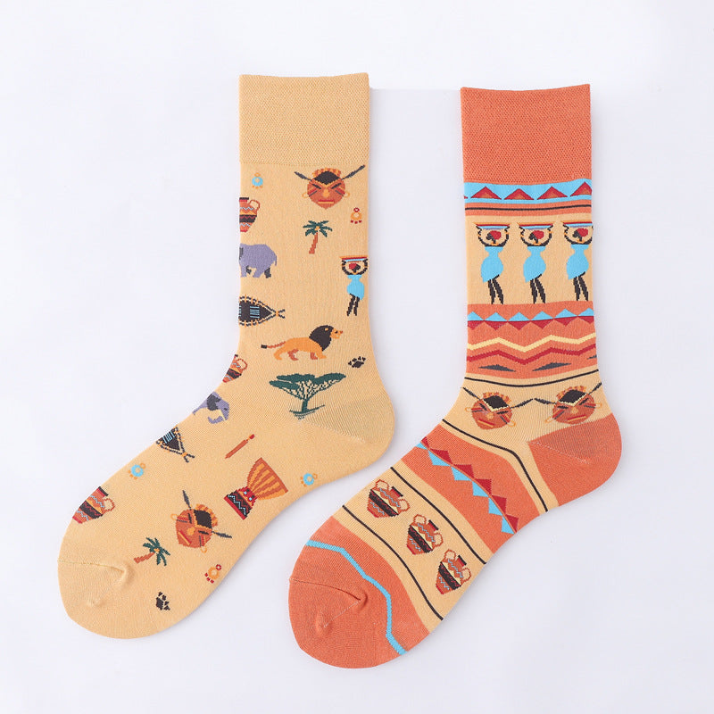 Art Abstract Cotton Male Animal Socks Female Unise