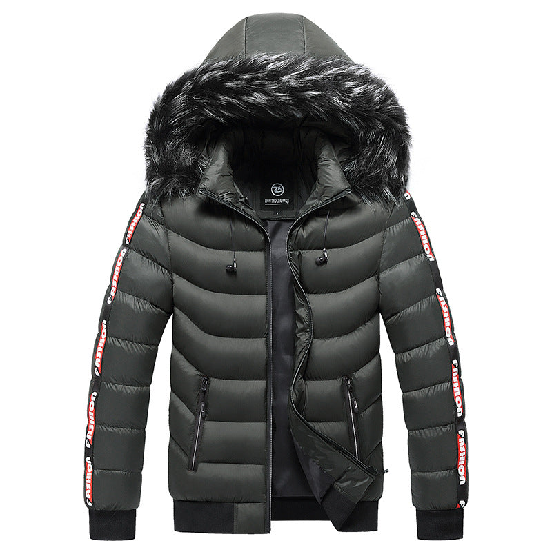 Autumn and winter men's Korean style hooded padded coat