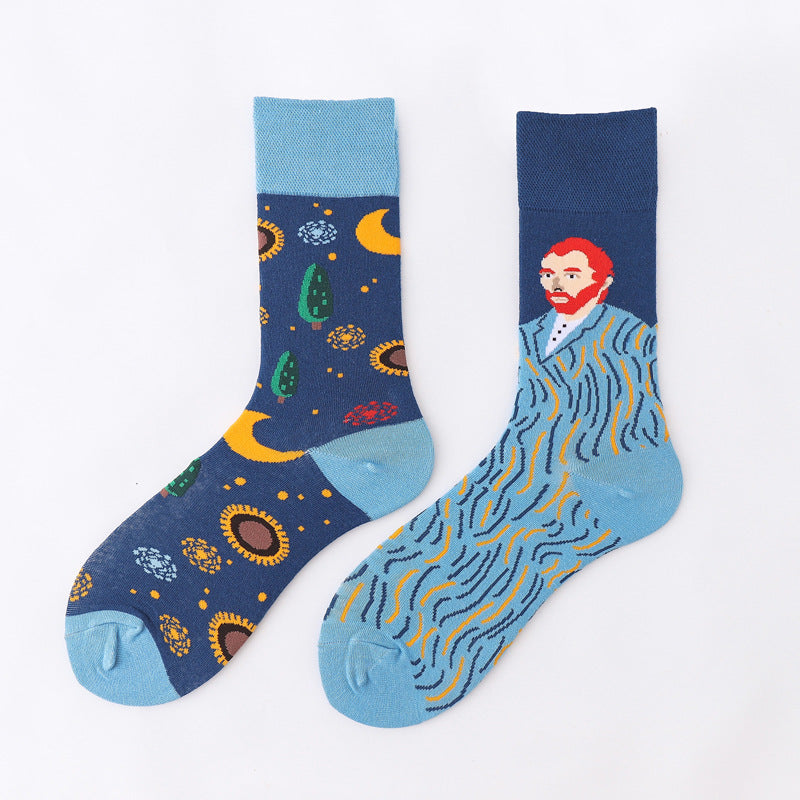 Art Abstract Cotton Male Animal Socks Female Unise