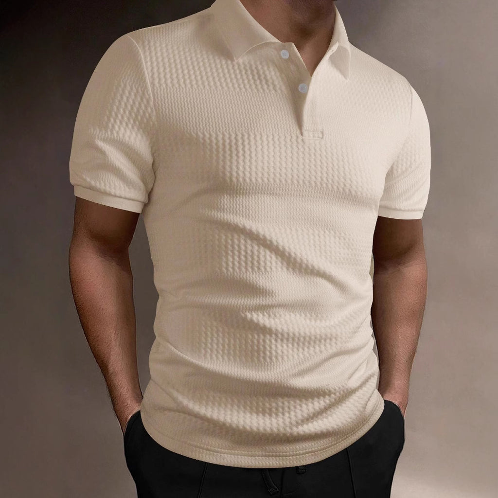 American Striped Men's Polo Shirt Men's Business Loose Breathable