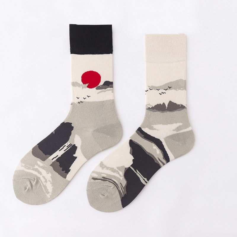 Art Abstract Cotton Male Animal Socks Female Unise