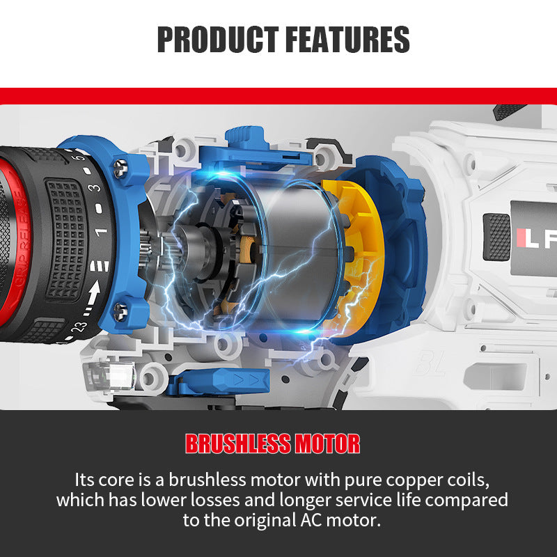 Brushless Electric Hand Drill Lithium Electric Drill Multifunctional Electric Screwdriver Electric Drill Set 21 V18v