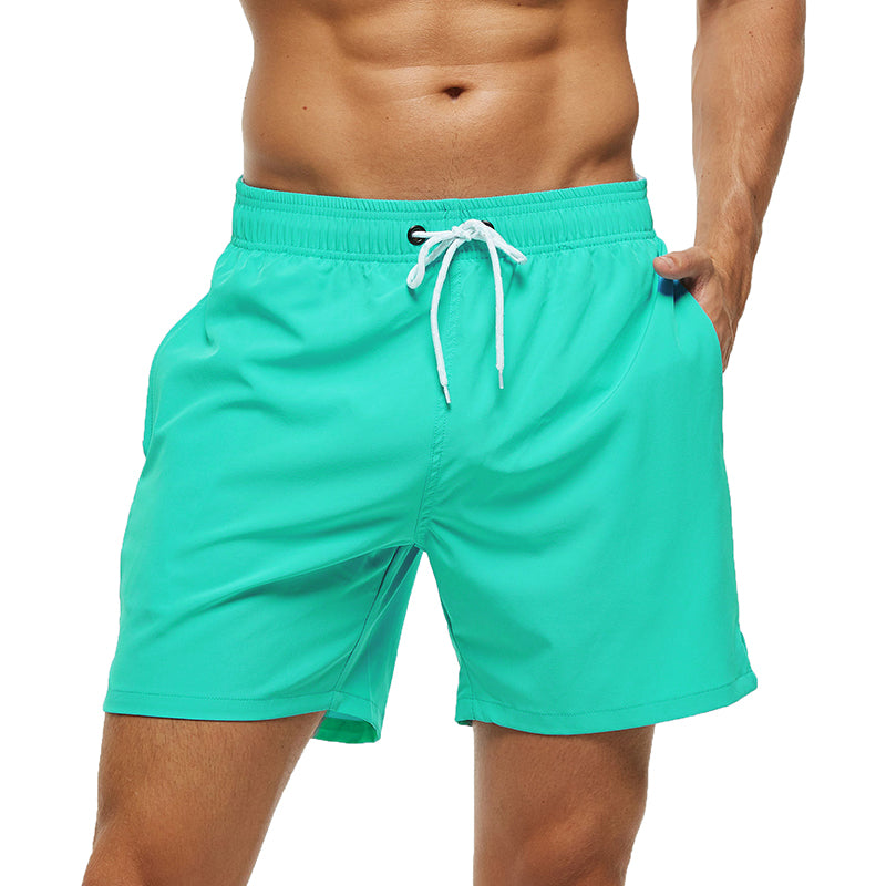 After The Beach Pants Solid Color Quartered Men's Casual Shorts