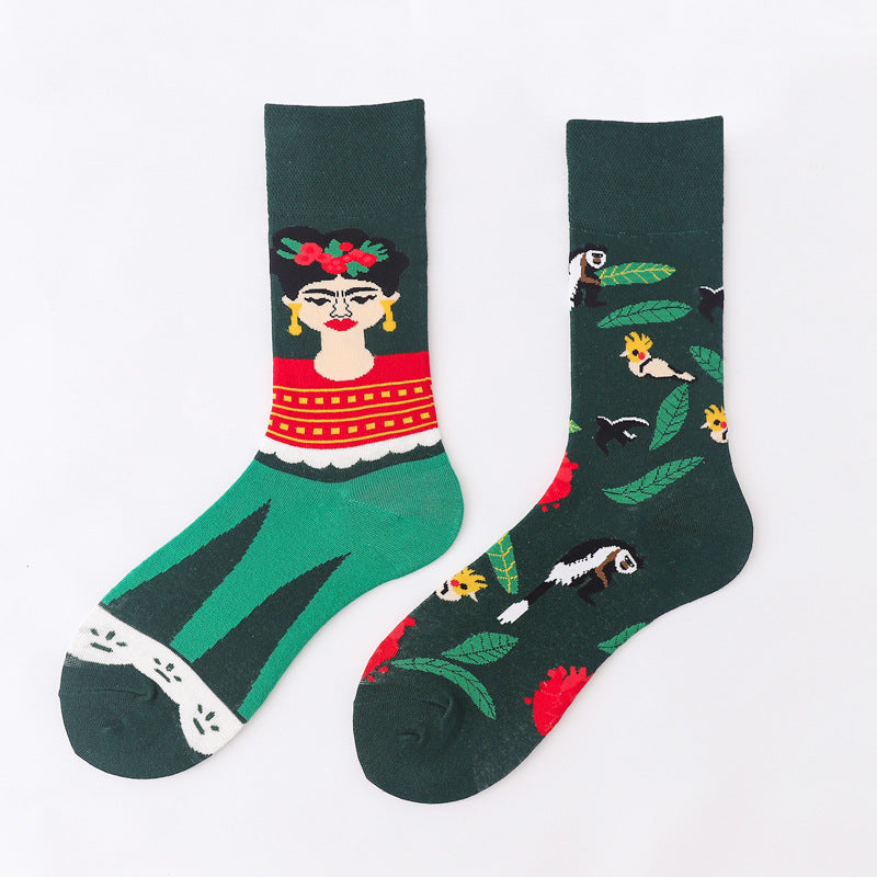 Art Abstract Cotton Male Animal Socks Female Unise
