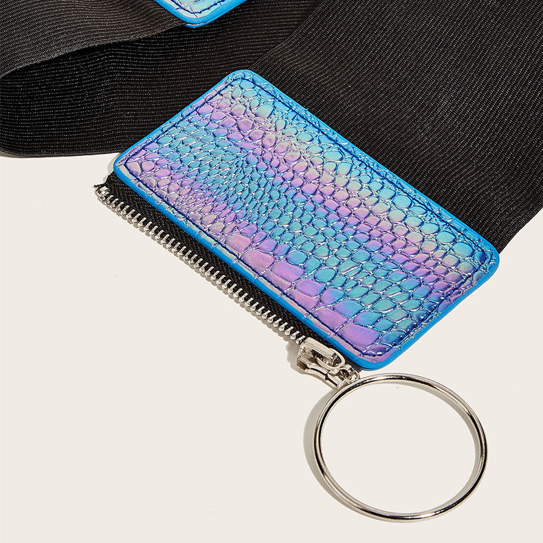 All Match Women's Round Buckle Elastic Belt