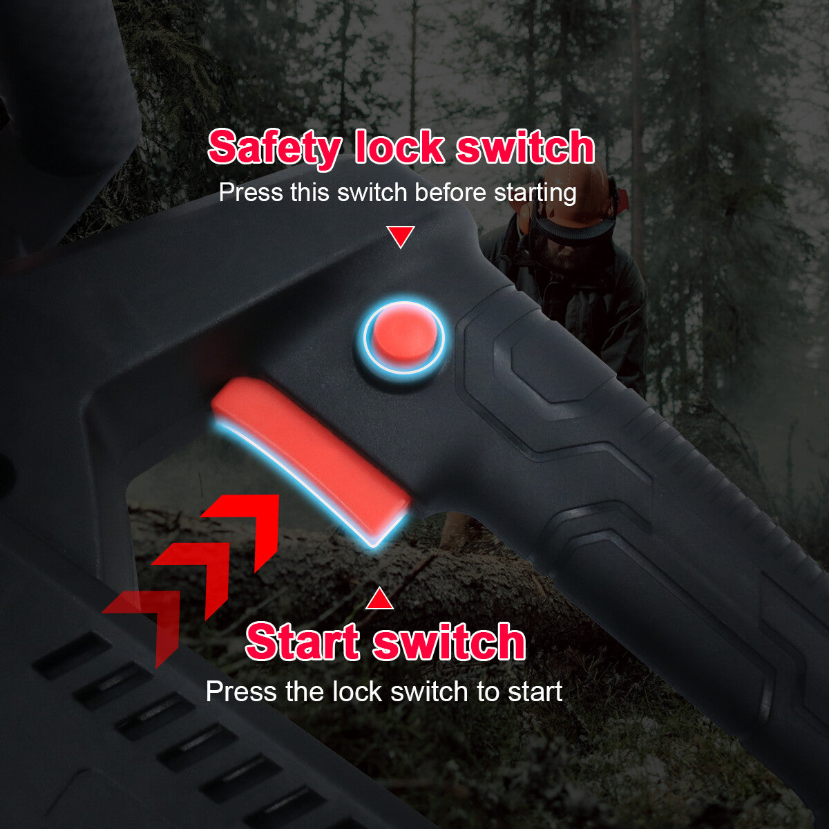 12 Electric Cordless Chainsaw Brushless Handheld Wood Saw And 2 Battery  Charger