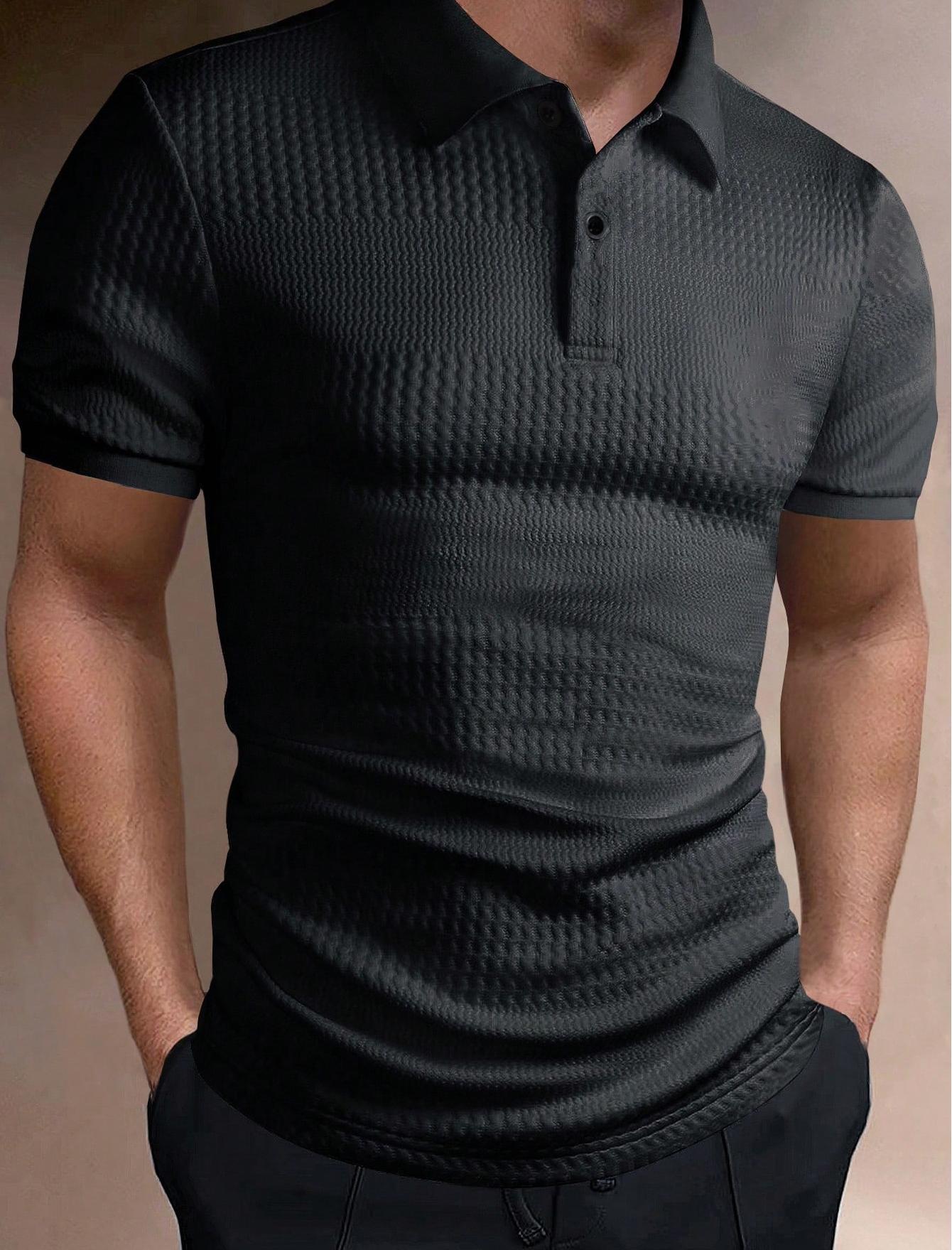 American Striped Men's Polo Shirt Men's Business Loose Breathable