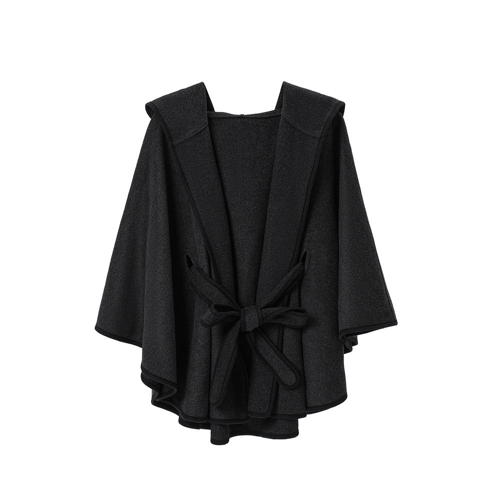 Belt Boud Edage Belt Cap Double-sided Solid Color Cape Hooded